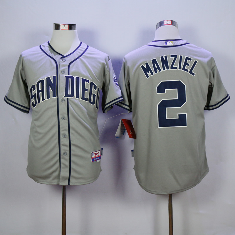 Men San Diego Padres 2 Manziel Grey MLB Jerseys
